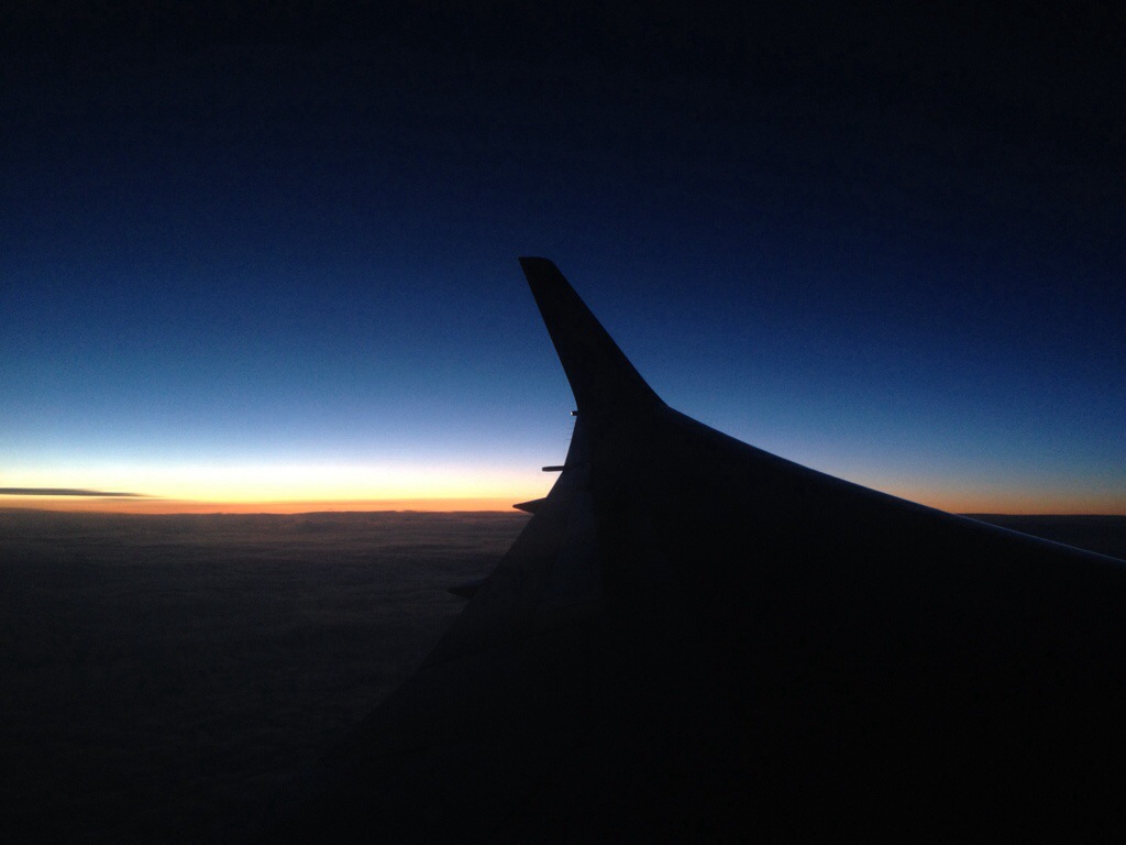 The sunset between Seattle and Paris