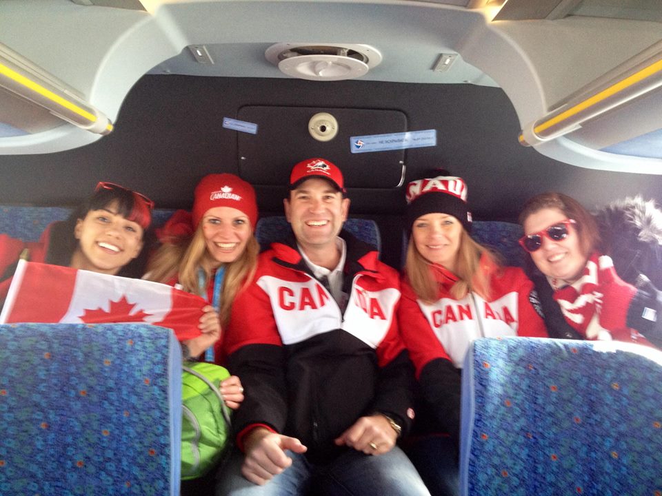 Canadians taking over the back of a Russian bus!