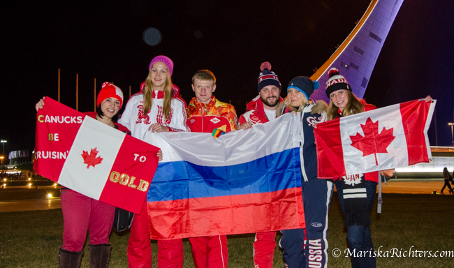 Russian Fans at the Olympic Cauldron