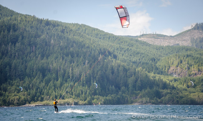 Kiteboarding at Nitinat Lake