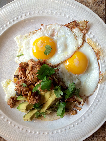 Cilantro Lime Chicken with Corn and Black Beans - Huevos Rancheros